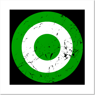 Distressed Green and White Roundel Posters and Art